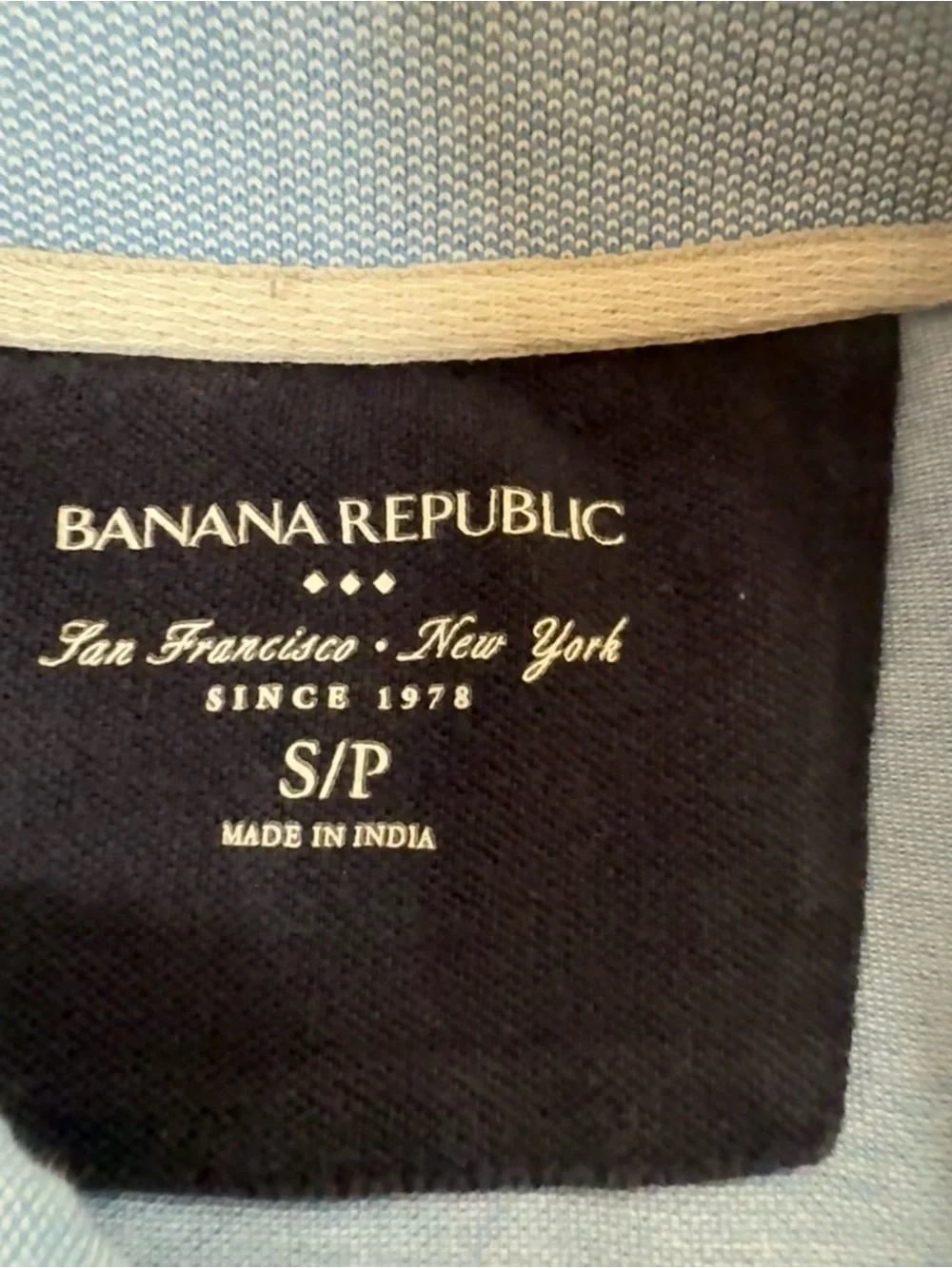 Banana Republic Men's Blue Short Sleeve Polo Shirt 100% Cotton Size Small EUC